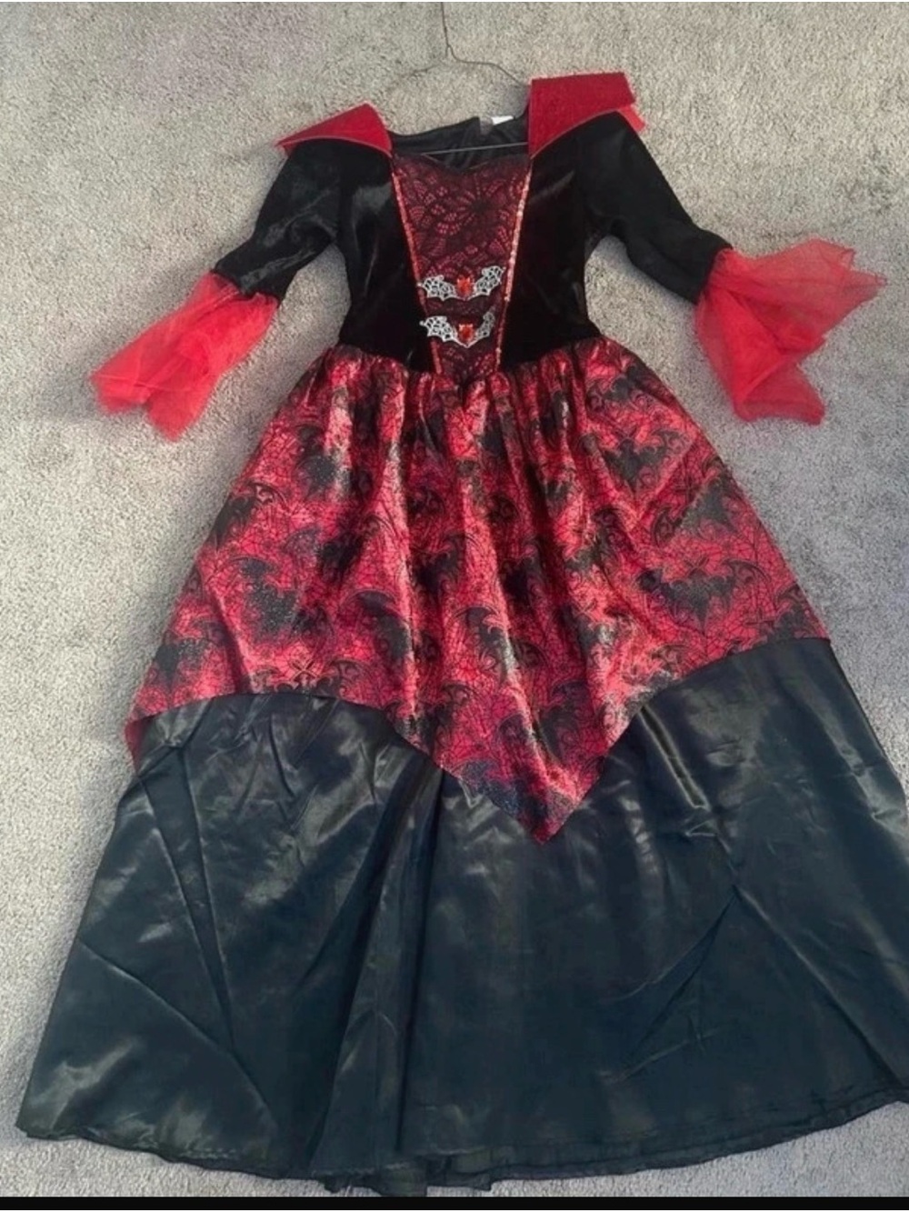 Red and Black Vampire Girls Costume Dress - Unbranded